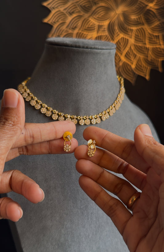 Unique Multi Pendant AD Drops Necklace Set - AMERICAN DIAMOND