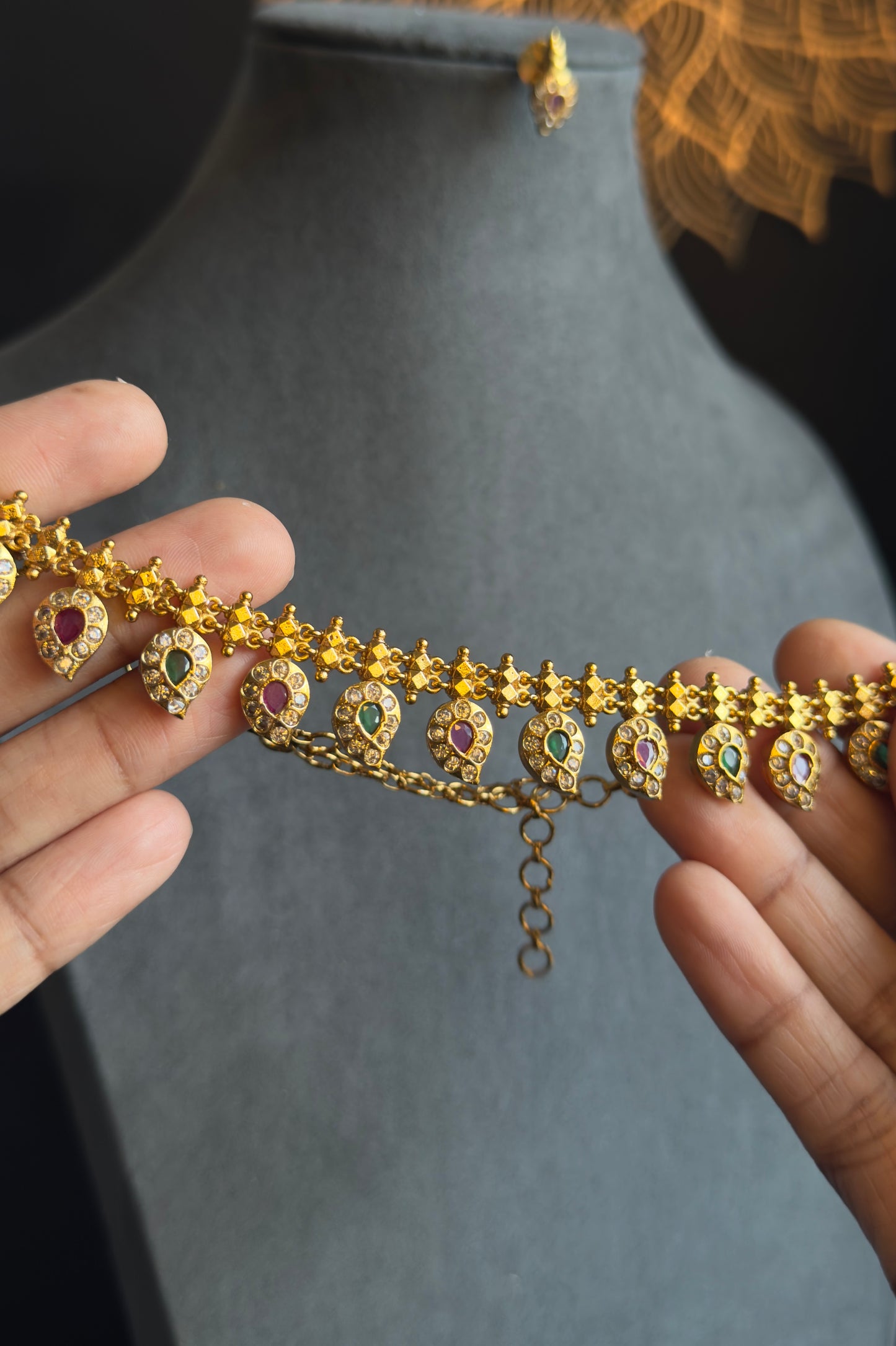 Paisley mango necklace Set with earring - South Indian TRADITIONAL