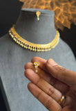 Kemp AD dainty Gold South Indian jewelry Necklace Set - TRADITIONAL