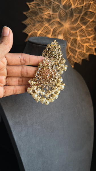 Heeramandi Oversized Tear Drop Stud Earrings- BOLLYWOOD