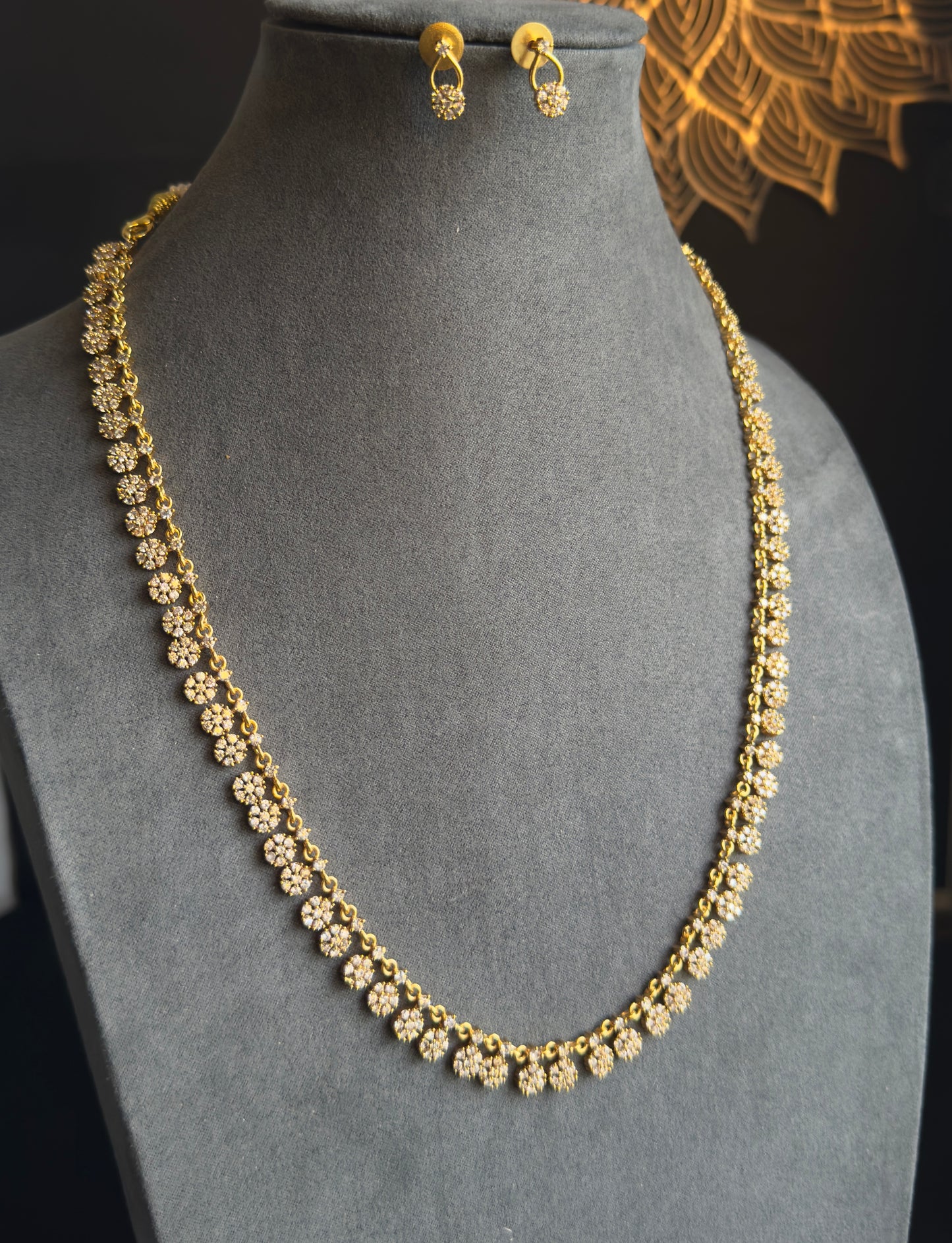 Unique Multi Pendant AD Drops Necklace Set - AMERICAN DIAMOND