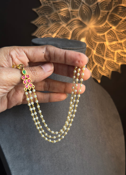 Pearl 3 Layer EarChain | Maatal Ear Support - TRADITIONAL