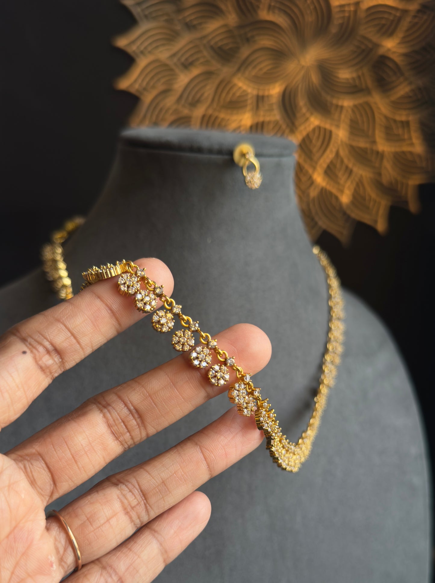 Unique Multi Pendant AD Drops Necklace Set - AMERICAN DIAMOND