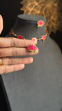 Manju warrier Inspired Lotus Necklace with Earrings Lotus Necklace Set South Indian jewelery-  -  BUDGET