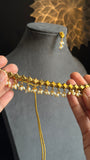 Rice pearl matt gold Gold South Indian jewelry Necklace Set - TRADITIONAL