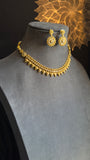 Kemp Gold South Indian jewelry Necklace Set with dangler - TRADITIONAL