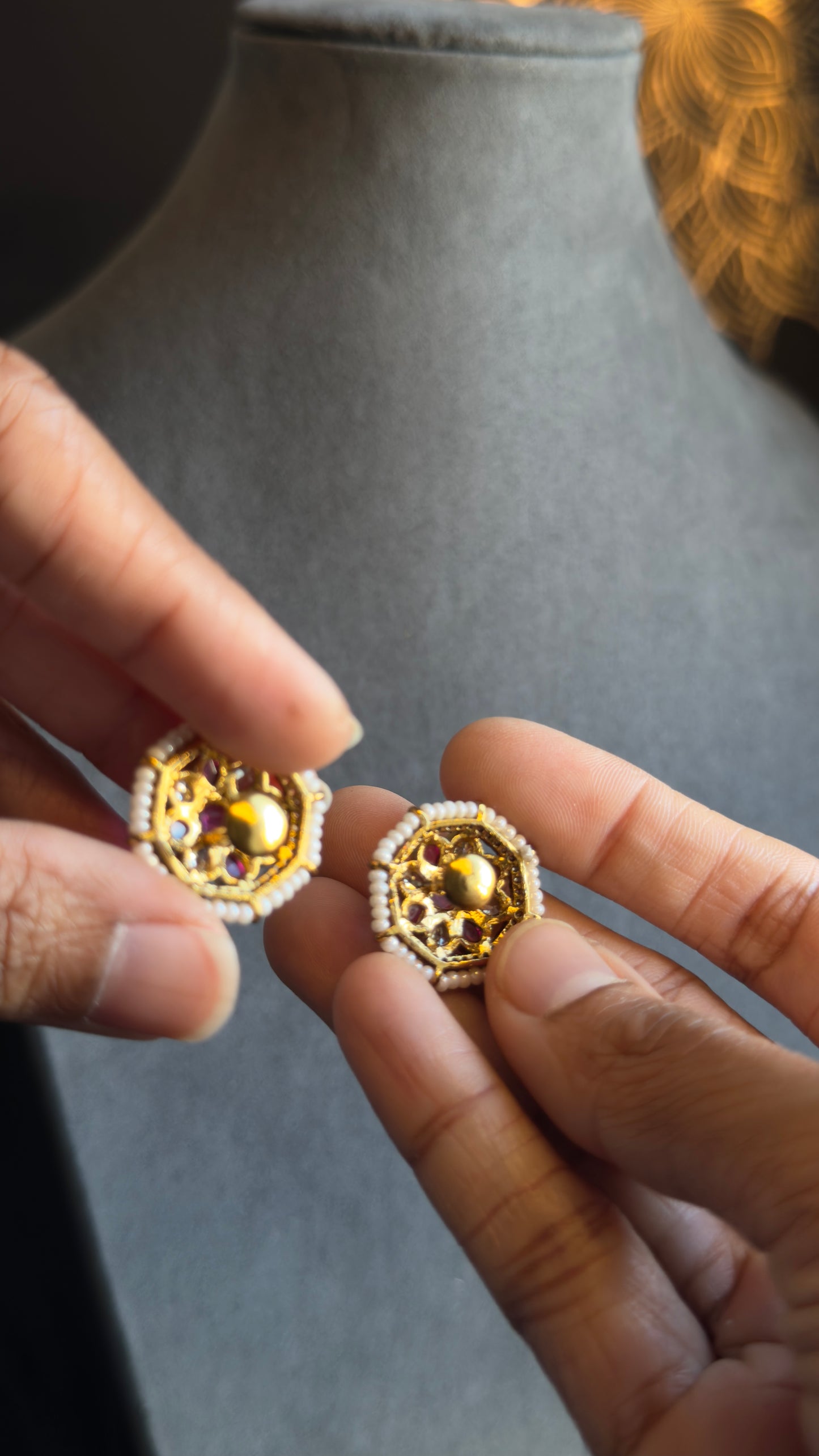 Mandala Kundan Stud Earrings - Various Designs