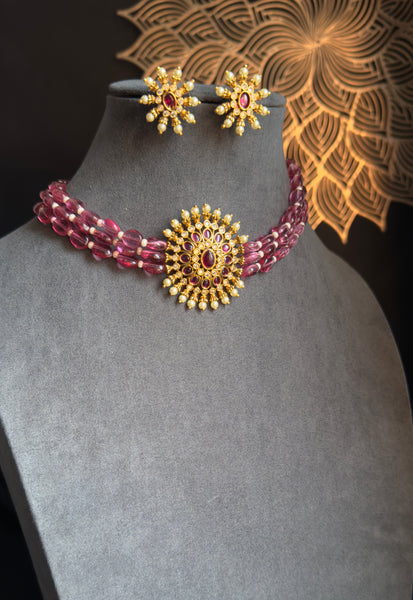 Chakra Inspired Pearl Kemp Choker Set  - FUSION