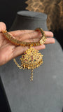 Atigai Microgold Traditional  Gold South Indian Jewelry Necklace Set - TRADITIONAL