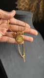 Lakshmi coin Pendant microgold Gold Traditional South Indian Necklace set - BUDGET