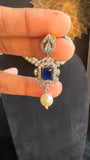 Pearl and Blue Diamond Choker Set - INDO WESTEN