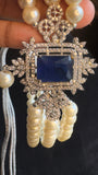 Pearl and Blue Diamond Choker Set - INDO WESTEN