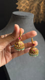 Hoop Style Jadau Gold plated South Indian Earrings Jhumka -FUSION