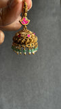 Hoop Style Jadau Gold plated South Indian Earrings Jhumka -FUSION
