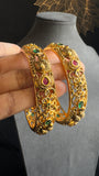 Lakhmi coin pair of kada Bangle Kemp Bangle South indian Jewelry Antique indian jewelry - TRADITIONAL