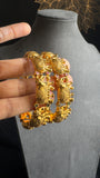 Elephant pair of kada Bangle Kemp Bangle South indian Jewelry Antique indian jewelry - TRADITIONAL