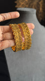 Lakhmi coin pair of kada Bangle Kemp Bangle South indian Jewelry Antique indian jewelry - TRADITIONAL