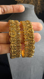 Lakhmi coin pair of kada Bangle Kemp Bangle South indian Jewelry Antique indian jewelry - TRADITIONAL