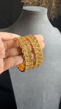Lakhmi coin pair of kada Bangle Kemp Bangle South indian Jewelry Antique indian jewelry - TRADITIONAL