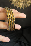Set of 4 Black bead south indian Bangles traditional bangle - BUDGET
