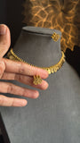 South Indian Choker Necklace Set | Gold Plated Bridal Jewelry with Earrings |Traditional Lakshmi Coin Kasumala Temple Necklace Set- TEMPLE