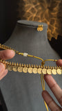 South Indian Choker Necklace Set | Gold Plated Bridal Jewelry with Earrings |Traditional Lakshmi Coin Kasumala Temple Necklace Set- TEMPLE