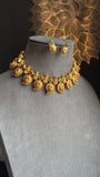 Panoply Kerala Lakshmi Peacock Manga Mala Choker Set | Traditional Mango Design Necklace & Earrings | Antique Gold Finish Temple Jewellery