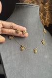 Panoply Delicate Invisible Multi Pendant Gold Indian Necklace Set with Earings- FUSION