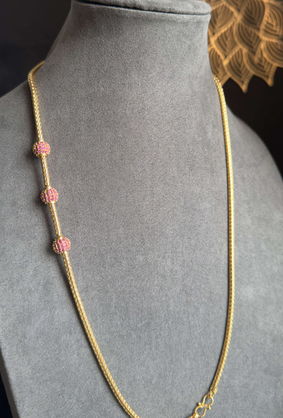 Side Pendant Thali Mogapu Chain  Long Necklace Set South Indian Jewelry