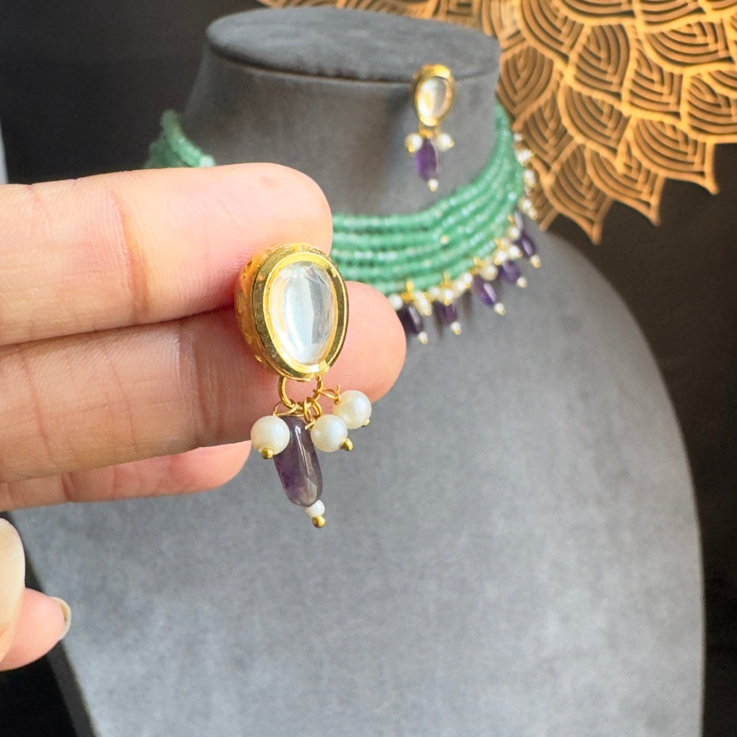 Mint Layered Kundan Choker- BOLLYWOOD