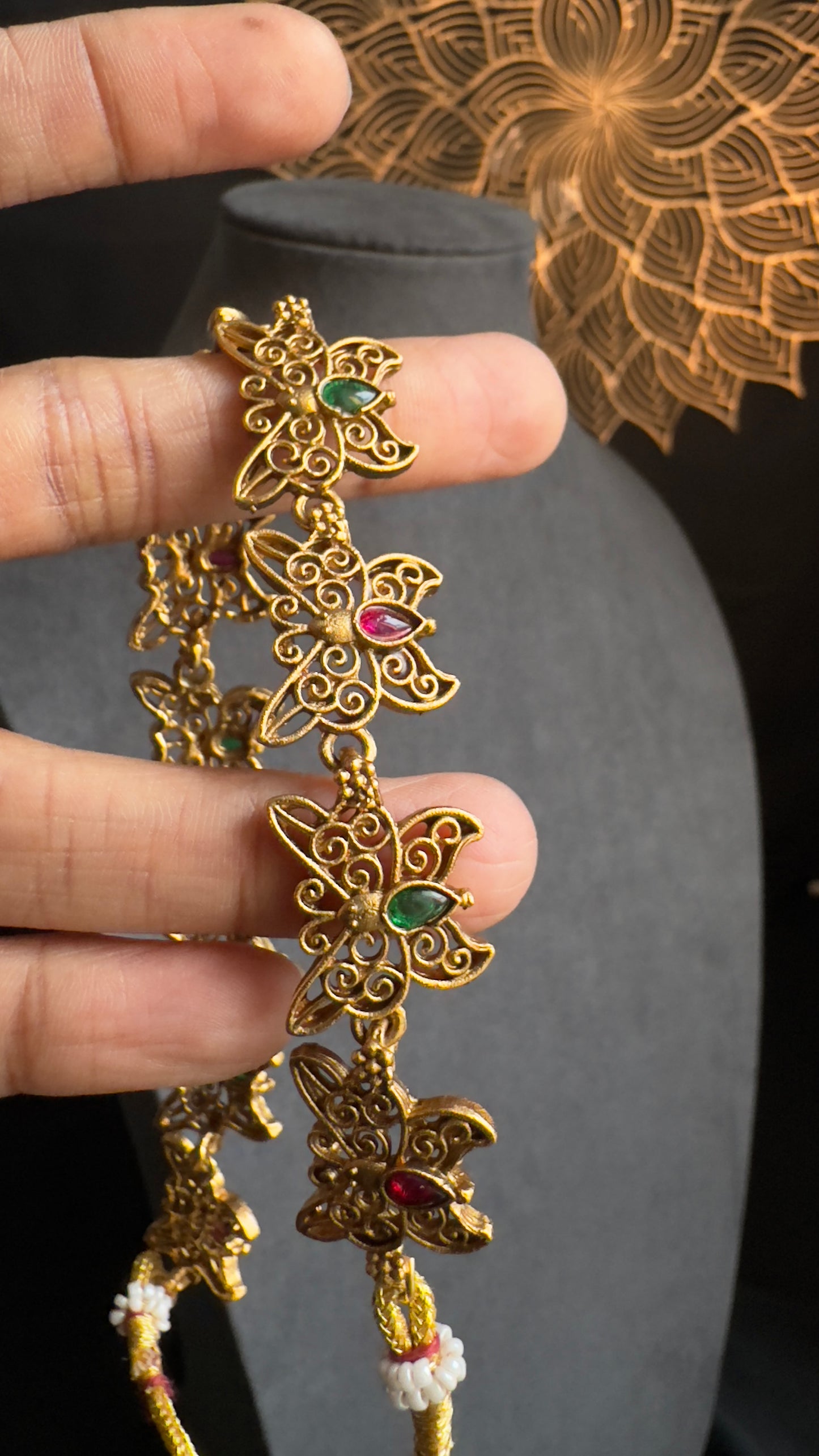 Butterfly Matte Gold Line Necklace - BUDGET