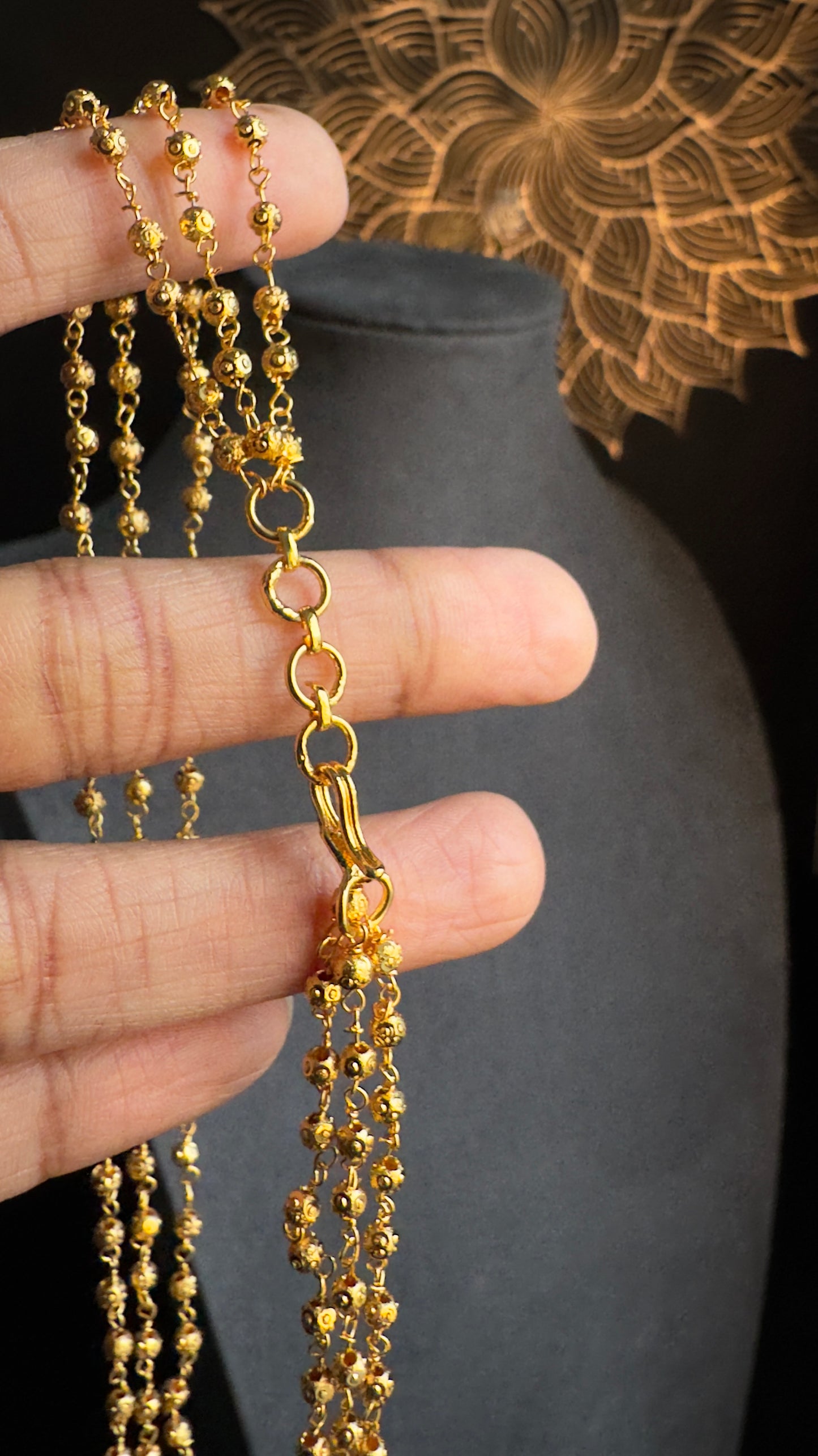 Short  Layered Gold bead Necklace - BUDGET