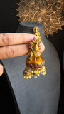 Elephant Gold Triple Jhumka Earrings - FUSION