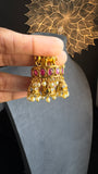 Elephant Gold Triple Jhumka Earrings - FUSION
