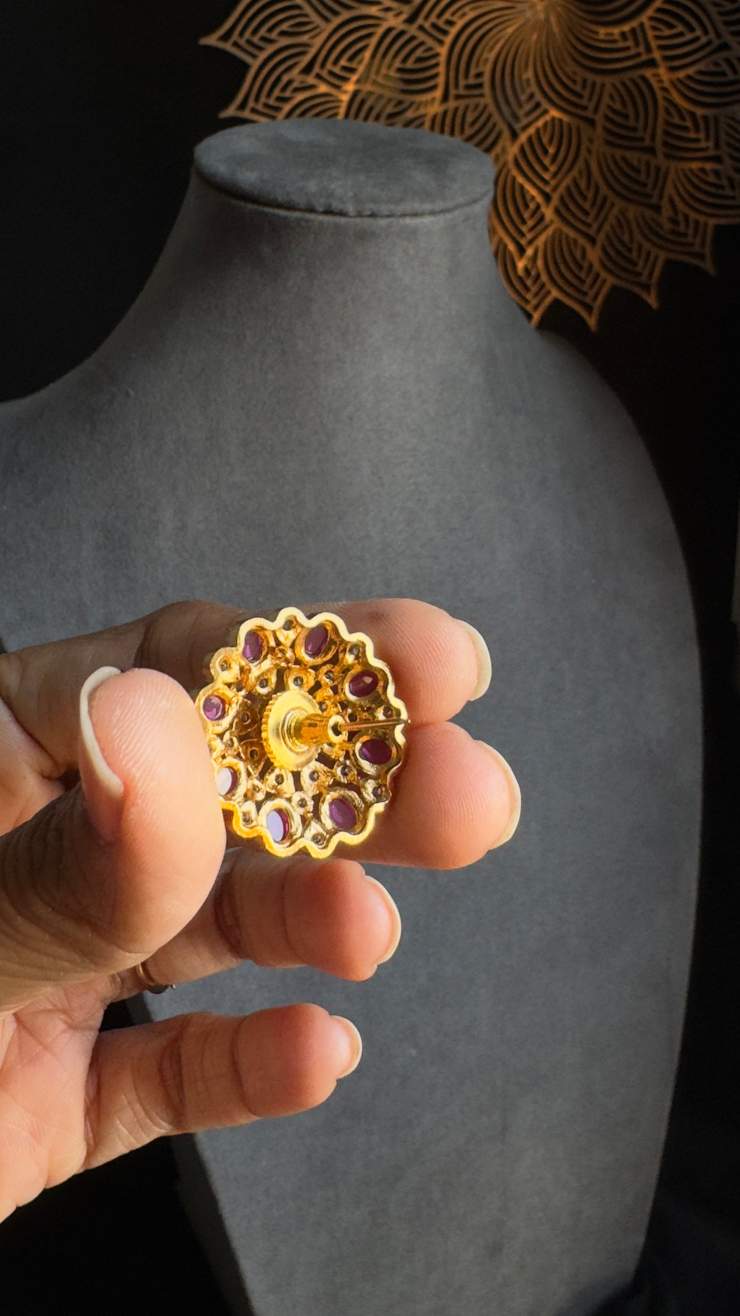 Mandala Kundan Stud Earrings - Various Designs