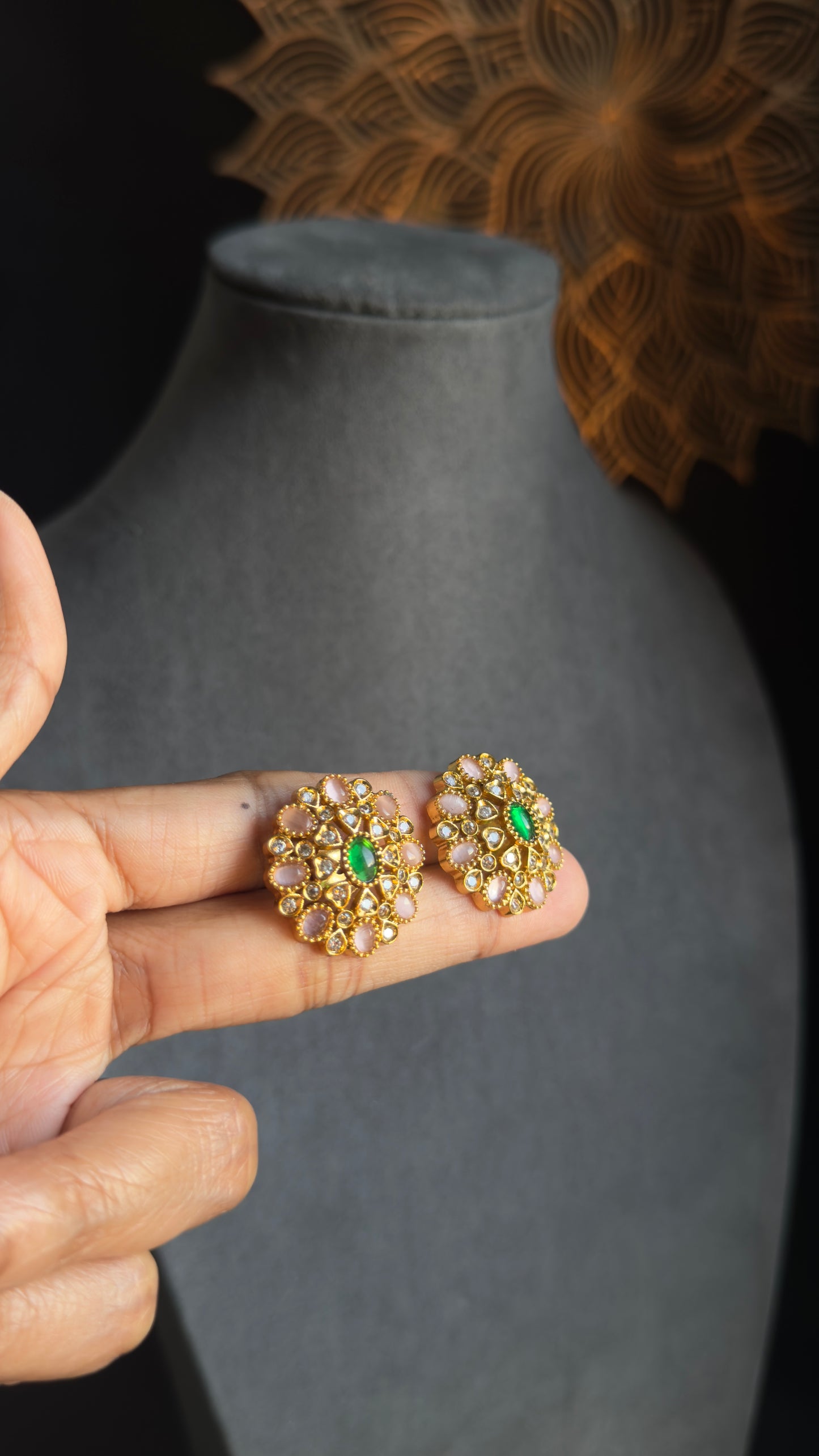 Mandala Kundan Stud Earrings - Various Designs