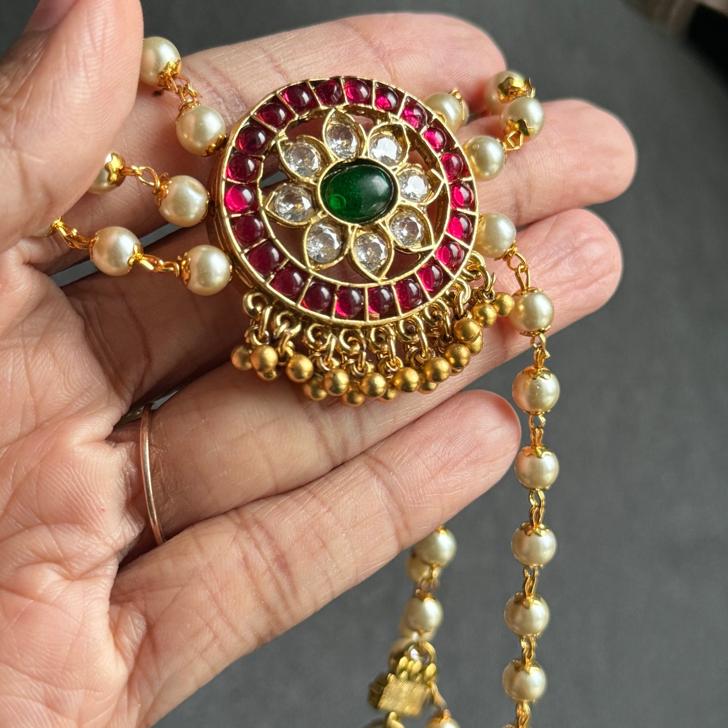 Mandala Pearl Beaded Kemp Choker Set - TRADITIONAL