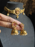 Traditional Reverse AD Choker Jhumka - BOLLYWOOD