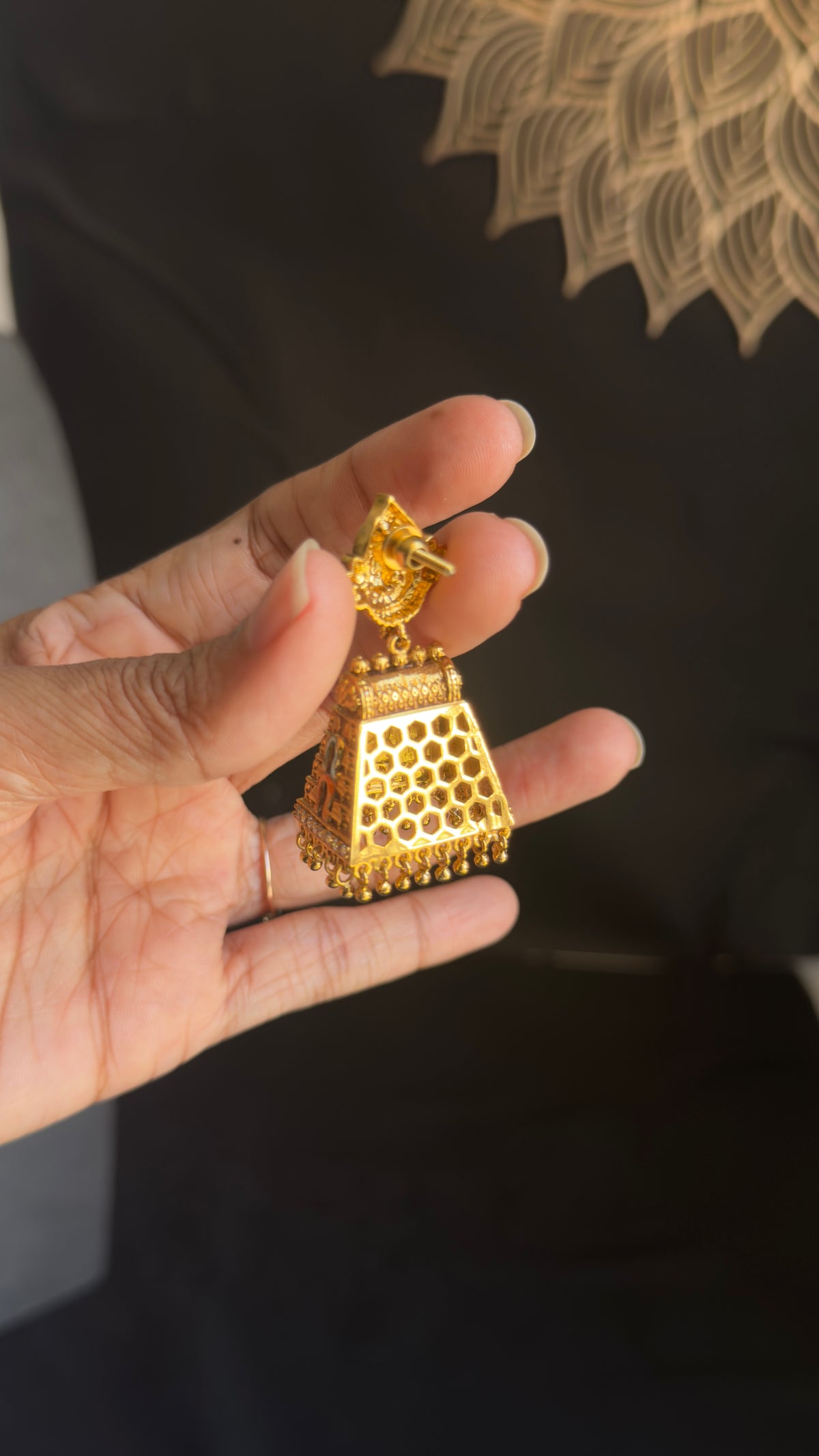 Unique Temple Gopuram inspired South Indian Jhumka- Limited edition