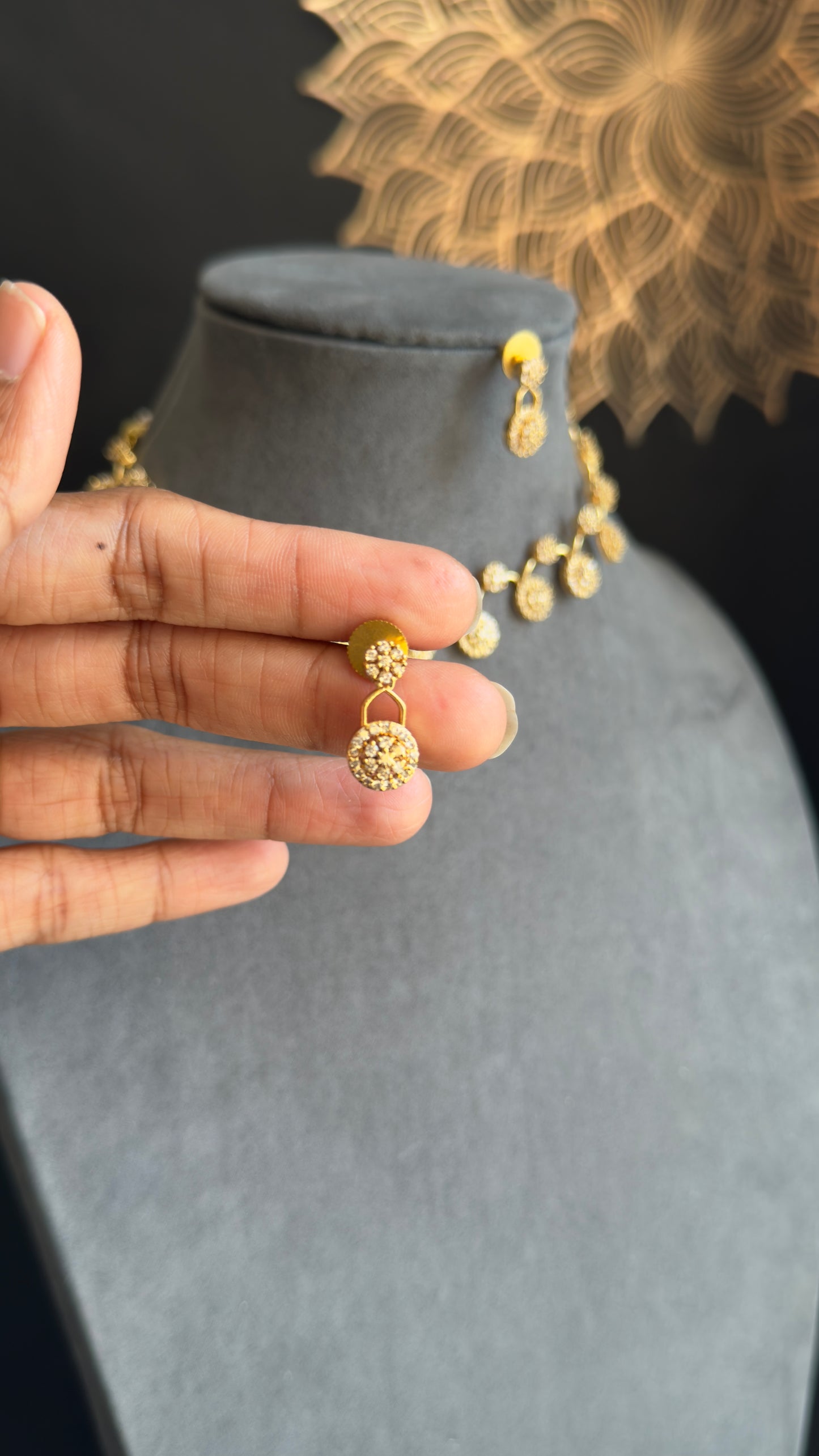 Panoply Dainty AD Stone Indian Jewelry Necklace Set - AMERICAN DIAMOND (Copy)