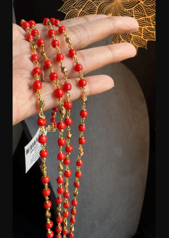 Timeless 23.5ct MicroGold 2-Layer Coral Necklace