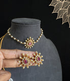 Chakra Pendant Pearl Necklace Set  - BUDGET
