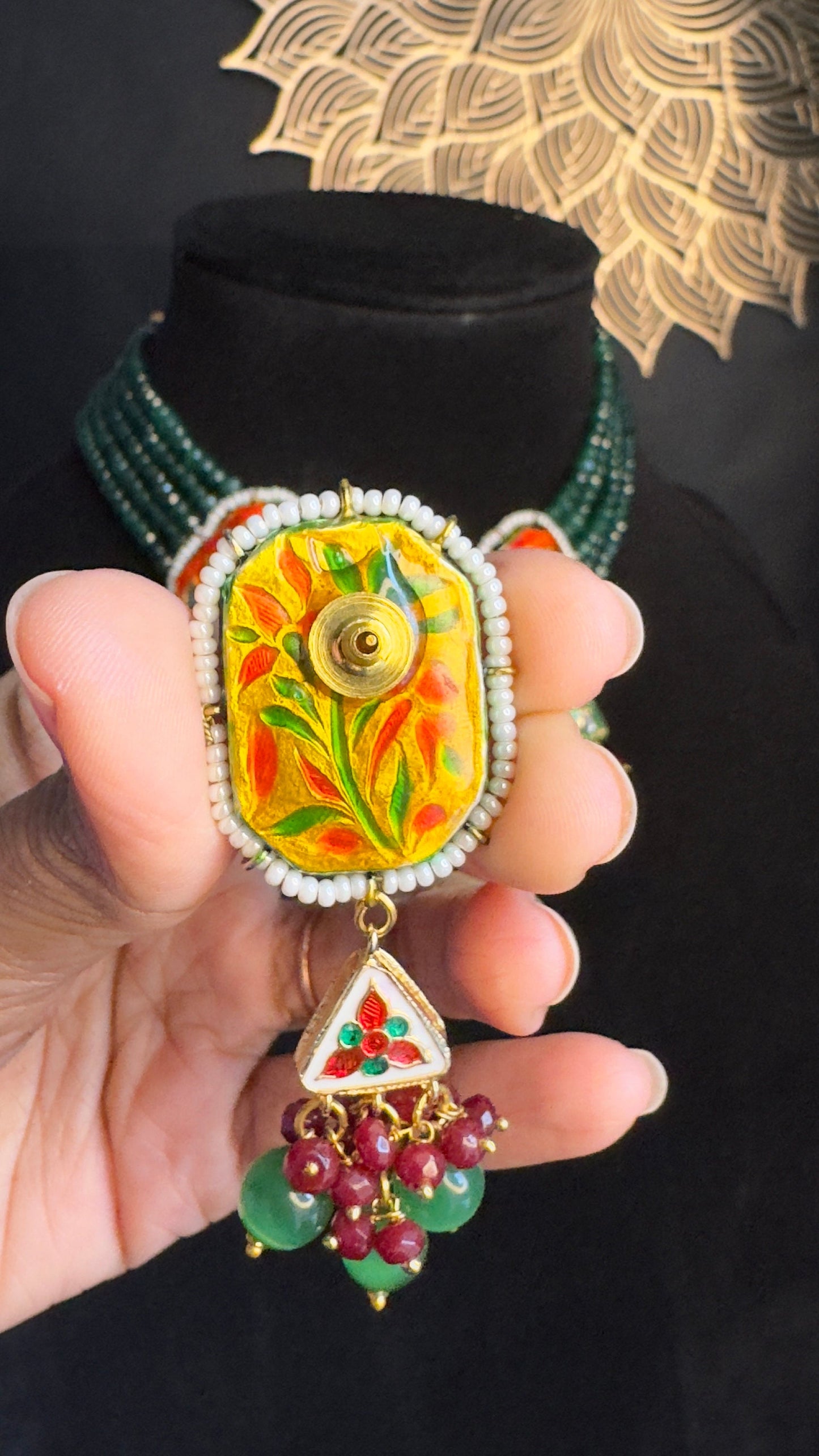 Gold Plated Jadau Meenakari Choker Set - SPECIAL EDITION