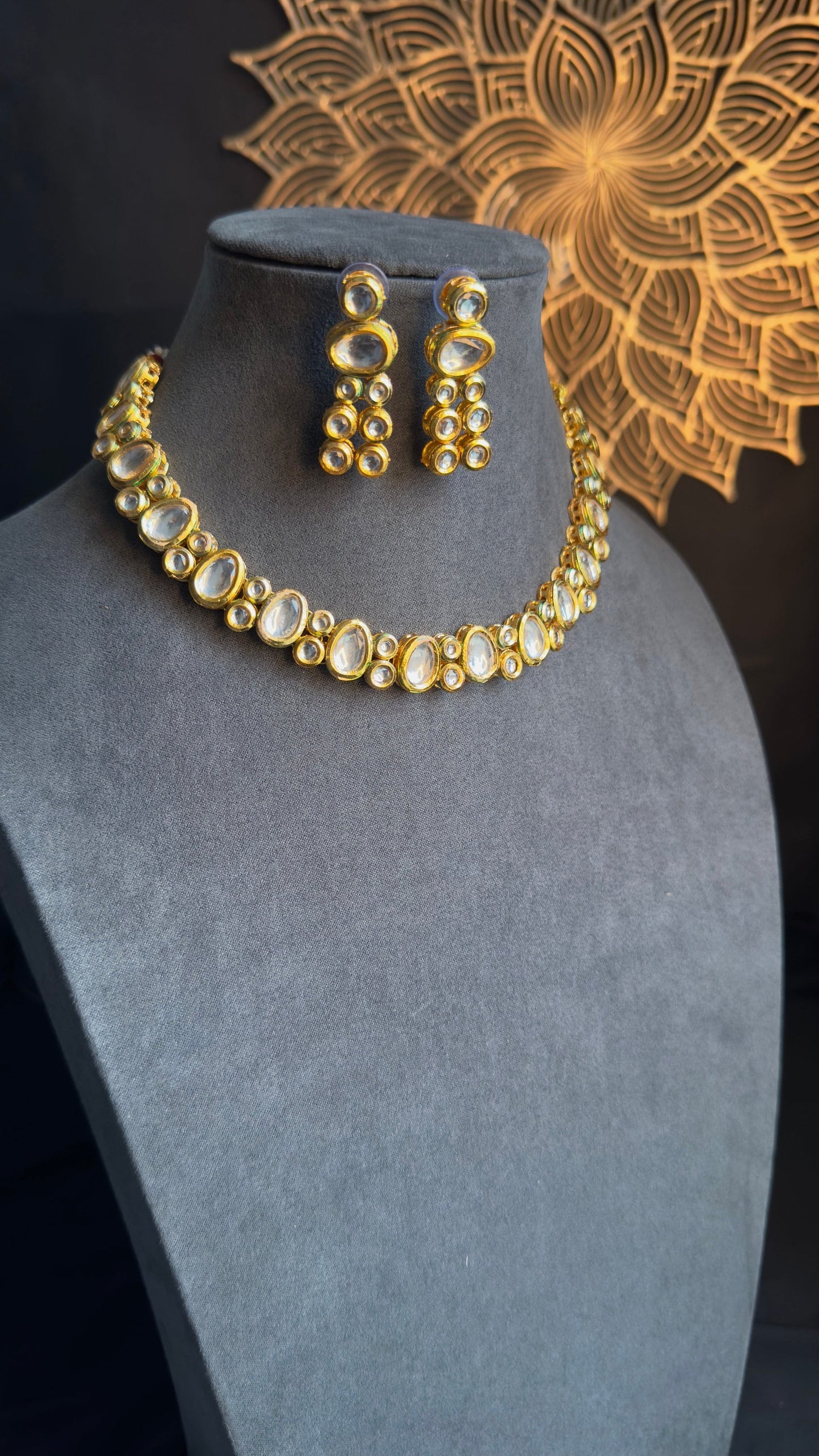 Kundan Gold Choker Set with Meenakari  - BOLLYWOOD