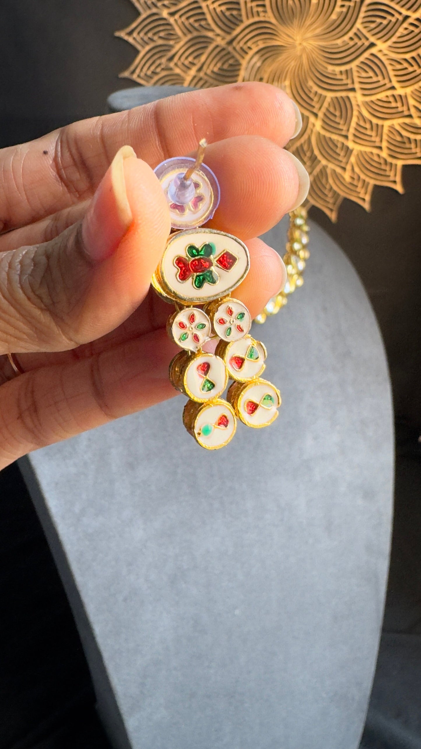 Kundan Gold Choker Set with Meenakari  - BOLLYWOOD