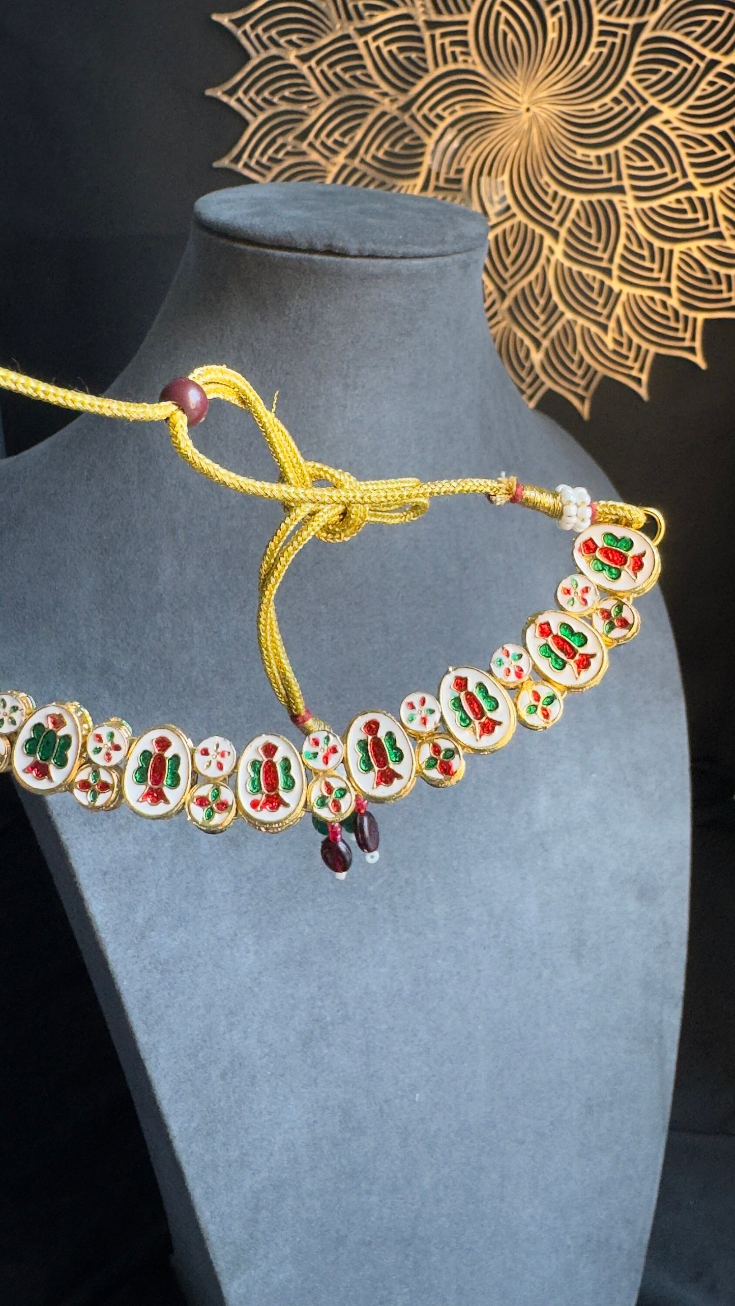 Kundan Gold Choker Set with Meenakari  - BOLLYWOOD