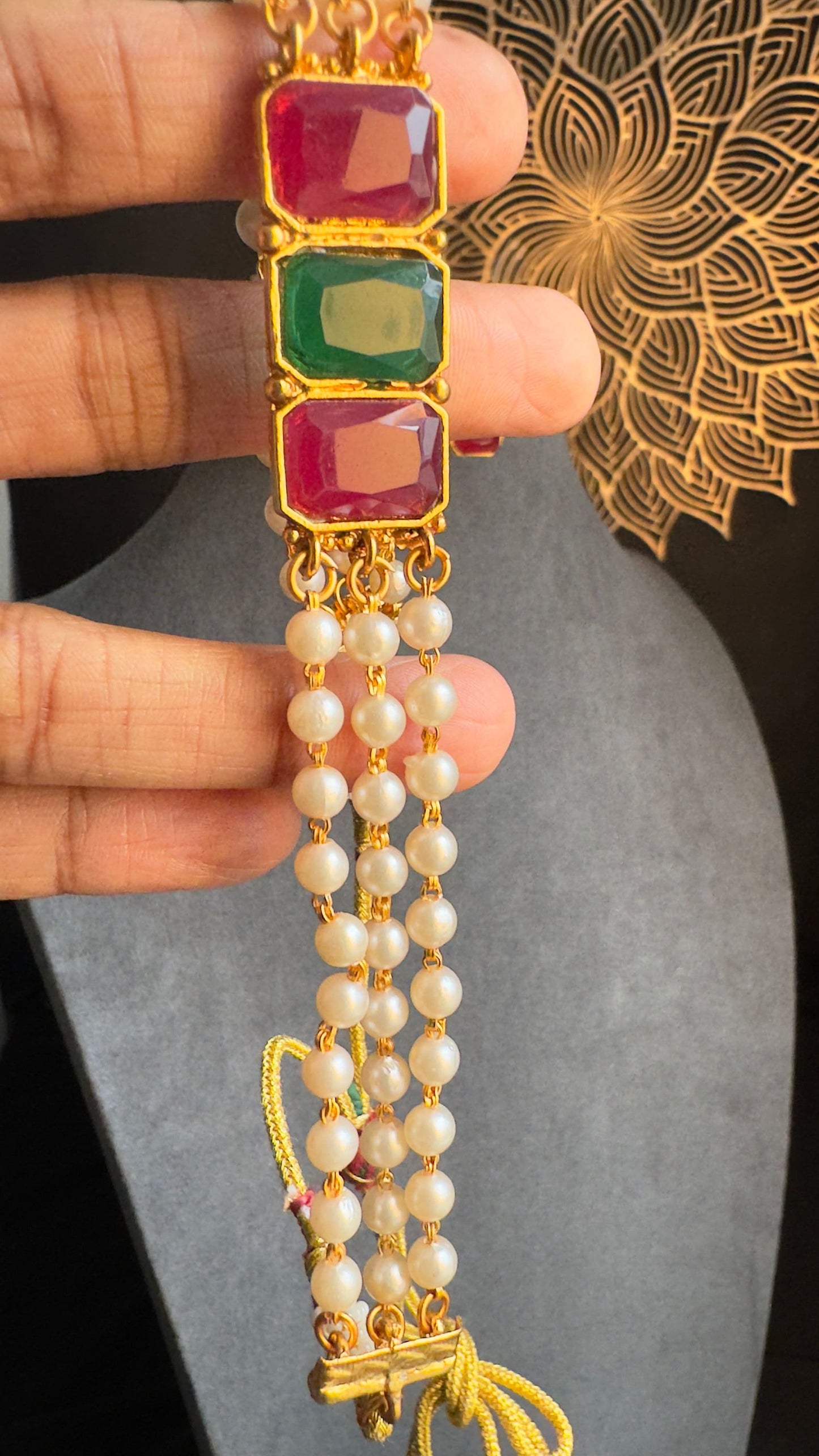 Pearl Bead Choker Centre Pendant- BUDGET