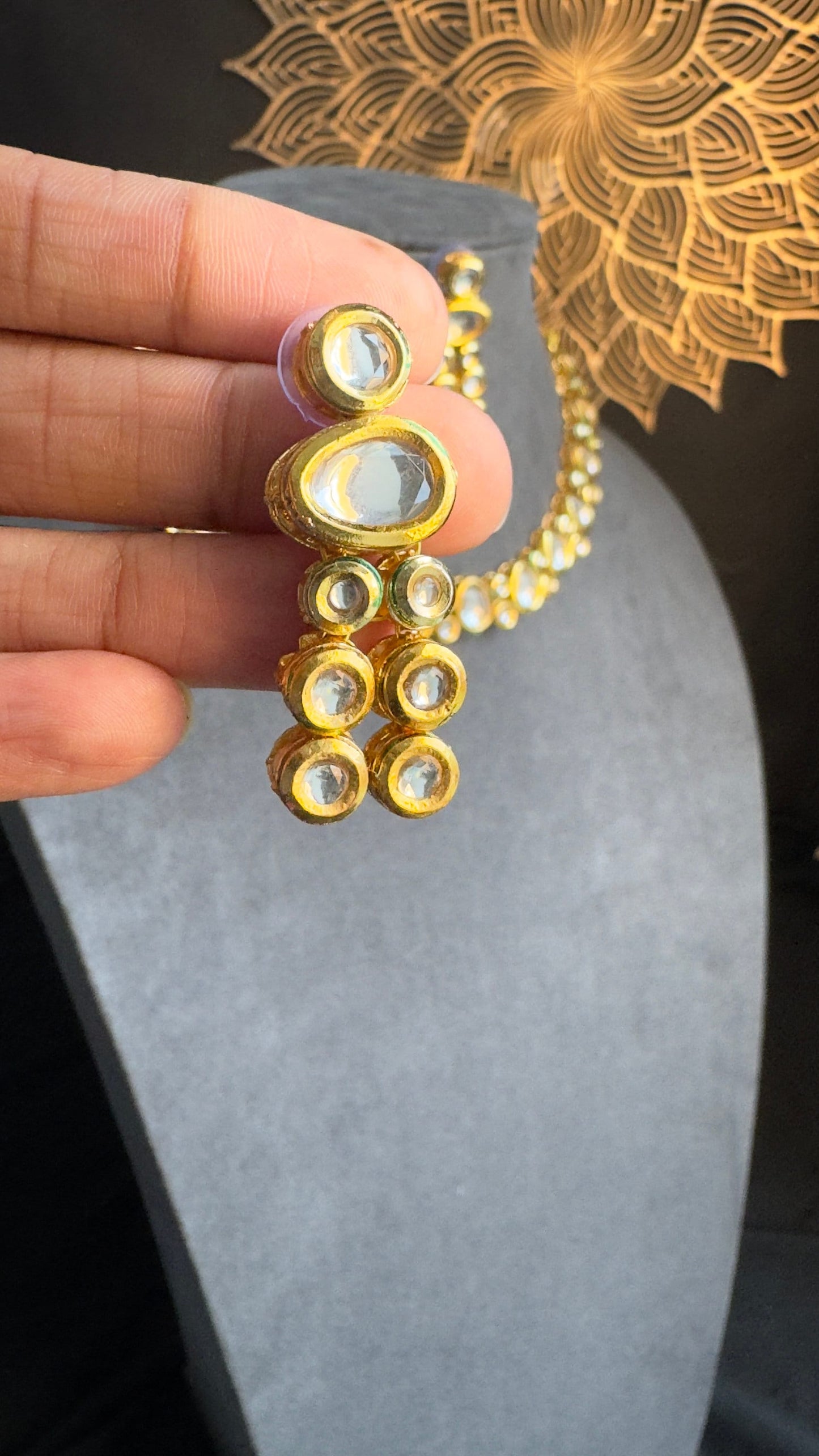 Kundan Gold Choker Set with Meenakari  - BOLLYWOOD