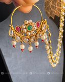 Bold Reverse AD Kundan Nose Nath - BOLLYWOOD