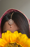 Rose Gold American Diamond Tikka | Forehead Jewelery